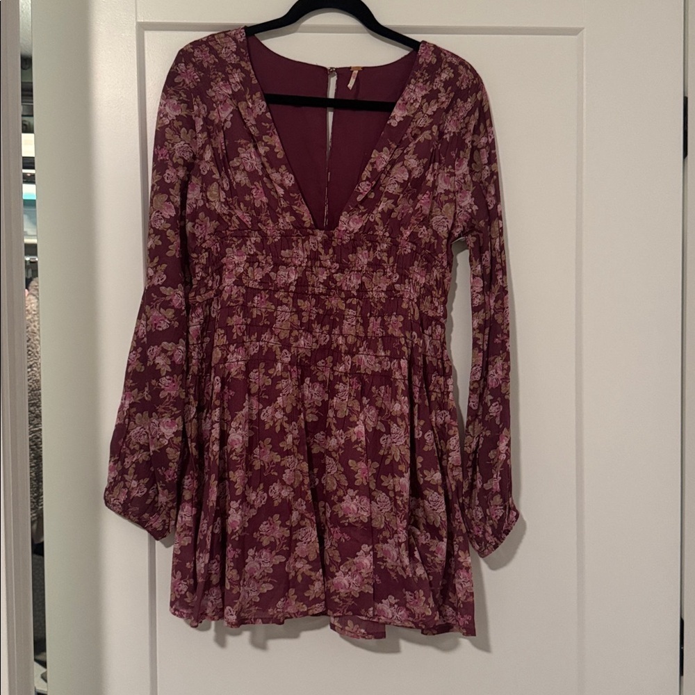 NWOT Free People Keep You Long Sleeve Cotton Mini Dress - Picture 5 of 7